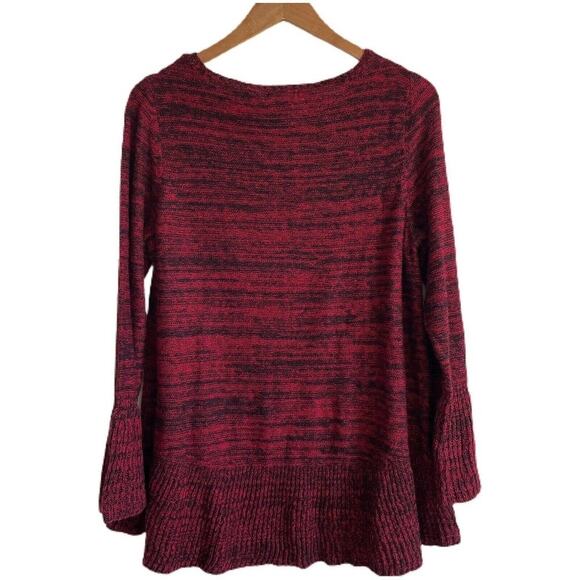 Style & Co Marled Ruffle Hem Pullover Sweater Women's Plus Size 1X Red - Picture 5 of 5